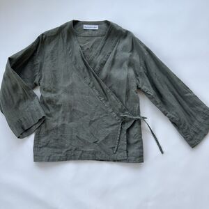 $110 Love and Confuse DELILAH Linen Kimono Jacket XS Oversize Sage Green